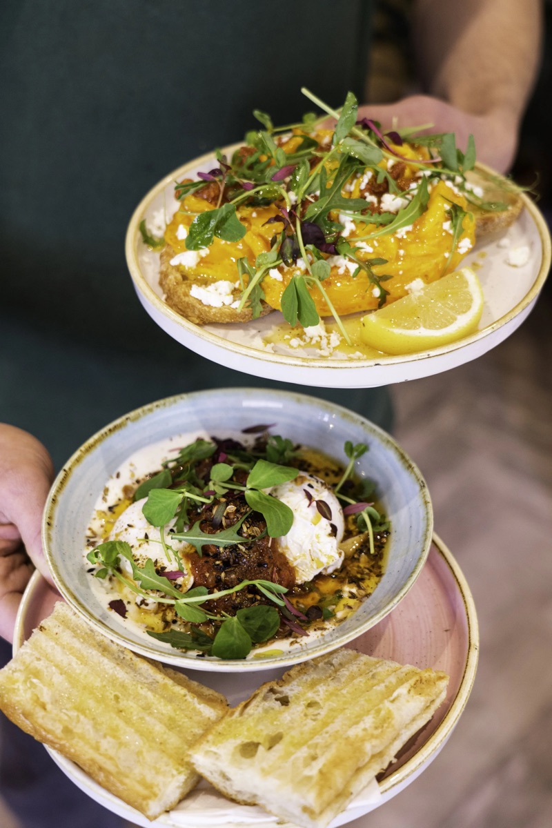 Brunch dishes served at Bobo & Wild